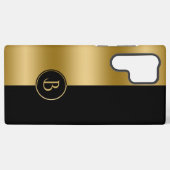 Modern Gold & Black Stripe Geometric Design 2 Samsung Galaxy Hoesje (Achterkant horizontaal)