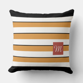 Modern Gold Black Stripes Sierkussen