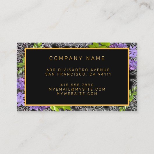 Modern Gold Black Voeg Jouw tekst Visitekaartje to (Achterkant)