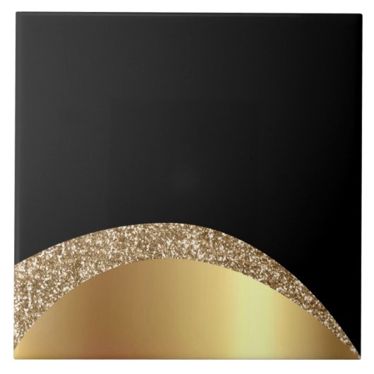 Modern Gold Black Wave  Tegeltje (Voorkant)
