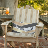 Modern Gold Black White Glitter Marble Geometric Buitenkussen (Stoel)