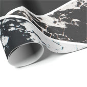 Modern Gold Black White Glitter Marble Geometric Cadeaupapier (Rol Hoek)
