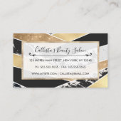 Modern Gold Black White Glitter Marble Geometric Kortingskaartje (Achterkant)