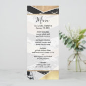 Modern Gold Black White Glitter Marble Geometric Menu (Staand voorkant)