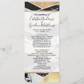 Modern Gold Black White Glitter Marble Geometric Programmakaart (Voorkant)