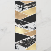 Modern Gold Black White Glitter Marble Geometric Programmakaart (Achterkant)