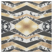 Modern Gold Black White Glitter Marble Geometric Stof (Swatch)