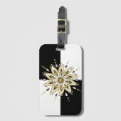 Modern Gold Black & White Mandala Design Bagagelabel (Voorkant (verticaal))