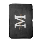 Modern Gold Black White Monogram - Aangepast logo Badmat (Voorkant Verticaal)