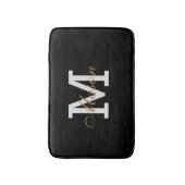 Modern Gold Black White Monogram - Aangepast logo Badmat (Voorkant Verticaal)