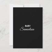 Modern Gold Black White Stripes Baby shower Kaart (Achterkant)