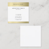 Modern Gold Blik Plain Trendy Elegant Minimalist Vierkante Visitekaartje (Voorkant / Achterkant)