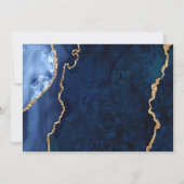 Modern Gold Blue Agate PHOTO Wedding Save the Date (Achterkant)