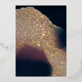 Modern Gold Blue Classic Initiaal Elegant Folie Uitnodiging (Achterkant)