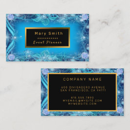 Modern Gold Blue Diamond voegt Jouw tekst toe Visitekaartje