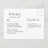 Modern Gold Blue Marble Agate Wedding RSVP Uitnodiging Briefkaart (Achterkant)