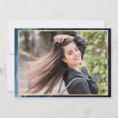 Modern Gold Blue Nursing School Graduparty Kaart (Achterkant)