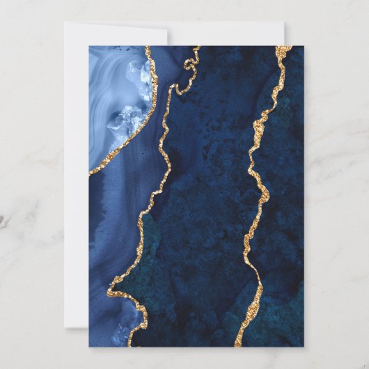 Modern Gold Blue Nursing School Graduparty Kaart (Achterkant)