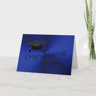 Modern Gold Blue Pet Gefeliciteerd Afstuderen Kaart
