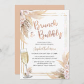 Modern Gold Bohemian Pampas Grass Vrijgezellenfees Kaart (Voorkant / Achterkant)