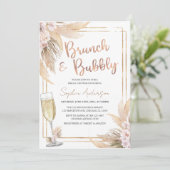 Modern Gold Bohemian Pampas Grass Vrijgezellenfees Kaart (Staand voorkant)