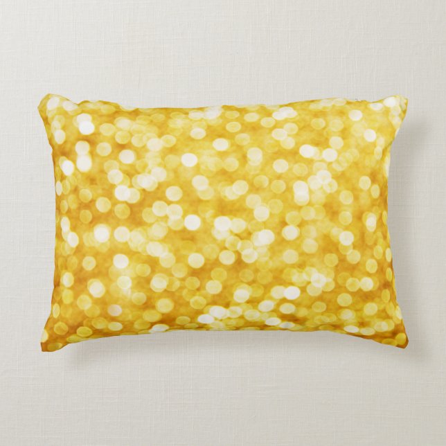 Modern Gold Bokeh Accent Pillow Accent Kussen (Voorkant)