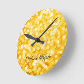 Modern Gold Bokeh Acrylic Wall Clock Ronde Klok (Hoek)
