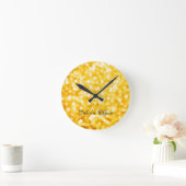 Modern Gold Bokeh Acrylic Wall Clock Ronde Klok (Huis)