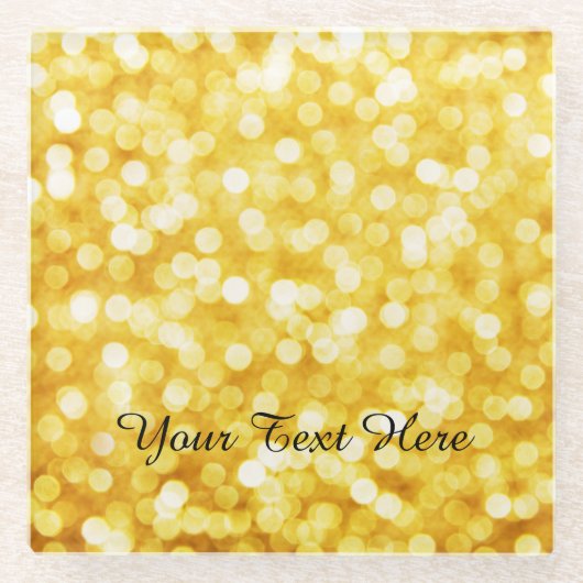 Modern Gold Bokeh Glass Onderzetter Glazen Onderzetter (Voorkant)