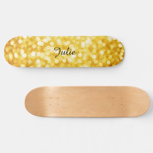 Modern Gold Bokeh Skateboard (Horizontaal)