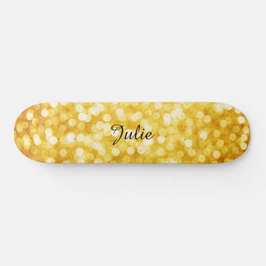 Modern Gold Bokeh Skateboard (Horizontaal)