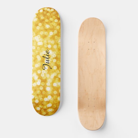Modern Gold Bokeh Skateboard (Voorkant)