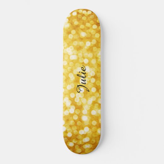 Modern Gold Bokeh Skateboard (Voorkant)