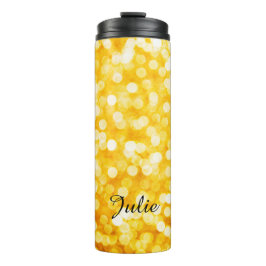Modern Gold Bokeh Thermal Tumbler Thermosbeker