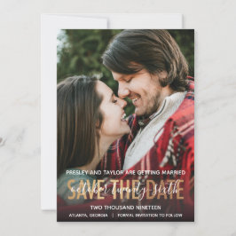 Modern GOLD Bold Lettering | De foto bewaart de Da Save The Date