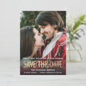 Modern GOLD Bold Lettering | De foto bewaart de Da Save The Date (Staand voorkant)
