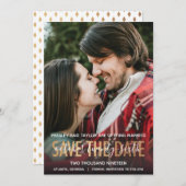 Modern GOLD Bold Lettering | De foto bewaart de Da Save The Date (Voorkant / Achterkant)