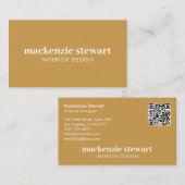 Modern Gold Bold Professional QR Code Visitekaartje (Voorkant / Achterkant)