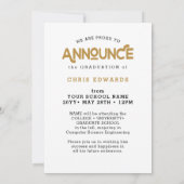 Modern Gold Bold Typography Photo Afstuderen Aankondiging (Achterkant)