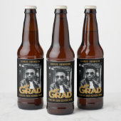 Modern Gold Bold Typography Photo Graduparty Bier Etiket (Flessen)