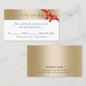 Modern Gold Border Beauty Salon Gift Certificate Kortingskaartje (Voorkant / Achterkant)