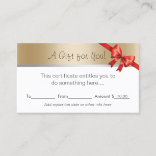 Modern Gold Border Beauty Salon Gift Certificate Kortingskaartje
