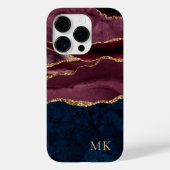 Modern Gold, Bourgogne en marmer Agate Case-Mate iPhone Case (Achterkant)