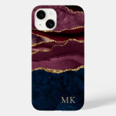 Modern Gold, Bourgogne en marmer Agate Case-Mate iPhone Case (Achterkant)