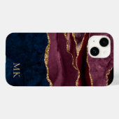 Modern Gold, Bourgogne en marmer Agate Case-Mate iPhone Case (Achterkant (horizontaal))