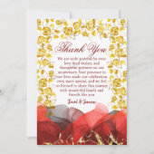 Modern Gold & Bourgondië Foral Wedding Jubileum Bedankkaart (Voorkant)