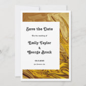 Modern Gold Brown Terracotta Abstract huwelijk Save The Date (Voorkant)