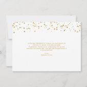 Modern Gold Brush Script Confetti BEDANKT (Achterkant)