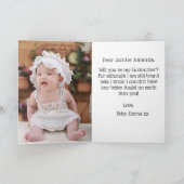 Modern Gold Brush Stroke Godmother Fotovoorstel Kaart (Binnen)