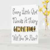 Modern Gold Brush Stroke Godmother Fotovoorstel Kaart (Gele Bloem)